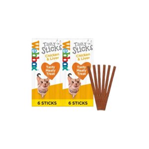 WEBBOX TASTY STICKS CHICKEN & LIVER 6X30G CAT TREATS