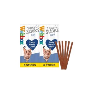 WEBBOX TASTY STICKS MSC COD 6X30G CAT TREATS
