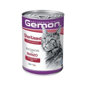 GEMON CAT ADULT STERILISED BEEF CHUNKIES 415 G