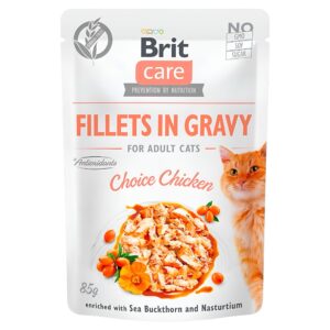 BRIT FILLETS IN GRAVY FOR ADULT CATS CHOICE CHICKEN 85G