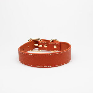 COGNAC DOG COLLAR THIN