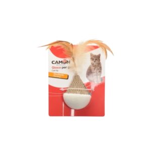 CAMON HEMIBALL TOY WITH PLUSH AND FEATHERS 12 CM