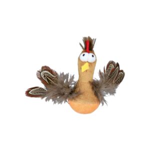 TRIXIE ROLY-POLY CHICKEN W MICROCHIP/FEATHERS, PLUSH, CATNIP, 10 CM