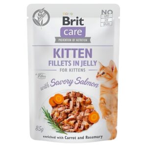 BRIT FILLETS IN GRAVY FOR KITTENS SAVORY SALMON 85G