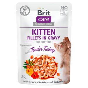 BRIT FILLETS IN GRAVY FOR KITTENS TENDER TURKEY 85G