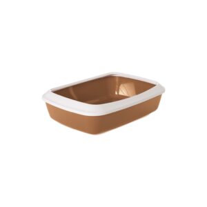 SAVIC IRIZ LITTER BOX WITH RIM BROWN 50X37X14CM