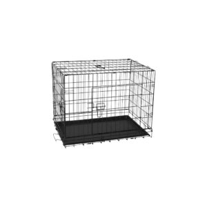 DOG METAL CAGE PET CRATE WITH ABS TRAY FOLDABLE PORTABLE  108*69*78 CM