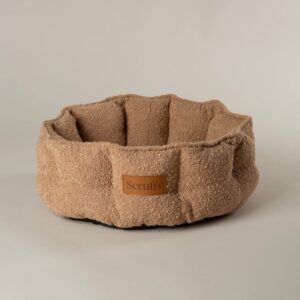 SCRUFFS - BOUCLE CAT BED - DESERT BROWN