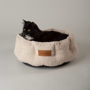 SCRUFFS - BOUCLE CAT BED - IVORY