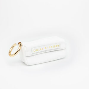WHITE POOP BAG HOLDER LEATHER